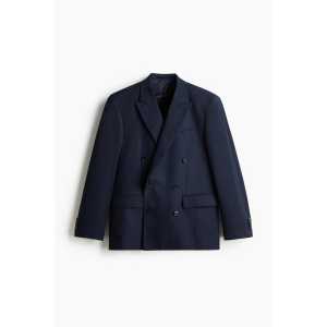 H&M Zweireihiges Jackett in Regular Fit Marineblau, Sakkos Größe 58. Farbe: Navy blue