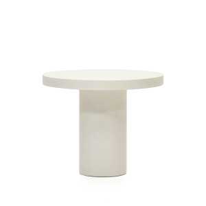 Kave Home - Aiguablava runder Tisch aus Zement in Weiß Ø 90 cm