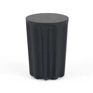 Kave Home - Vilandra runder Outdoor Beistelltisch aus Zement mit schwarzem Finish Ø 32 cm