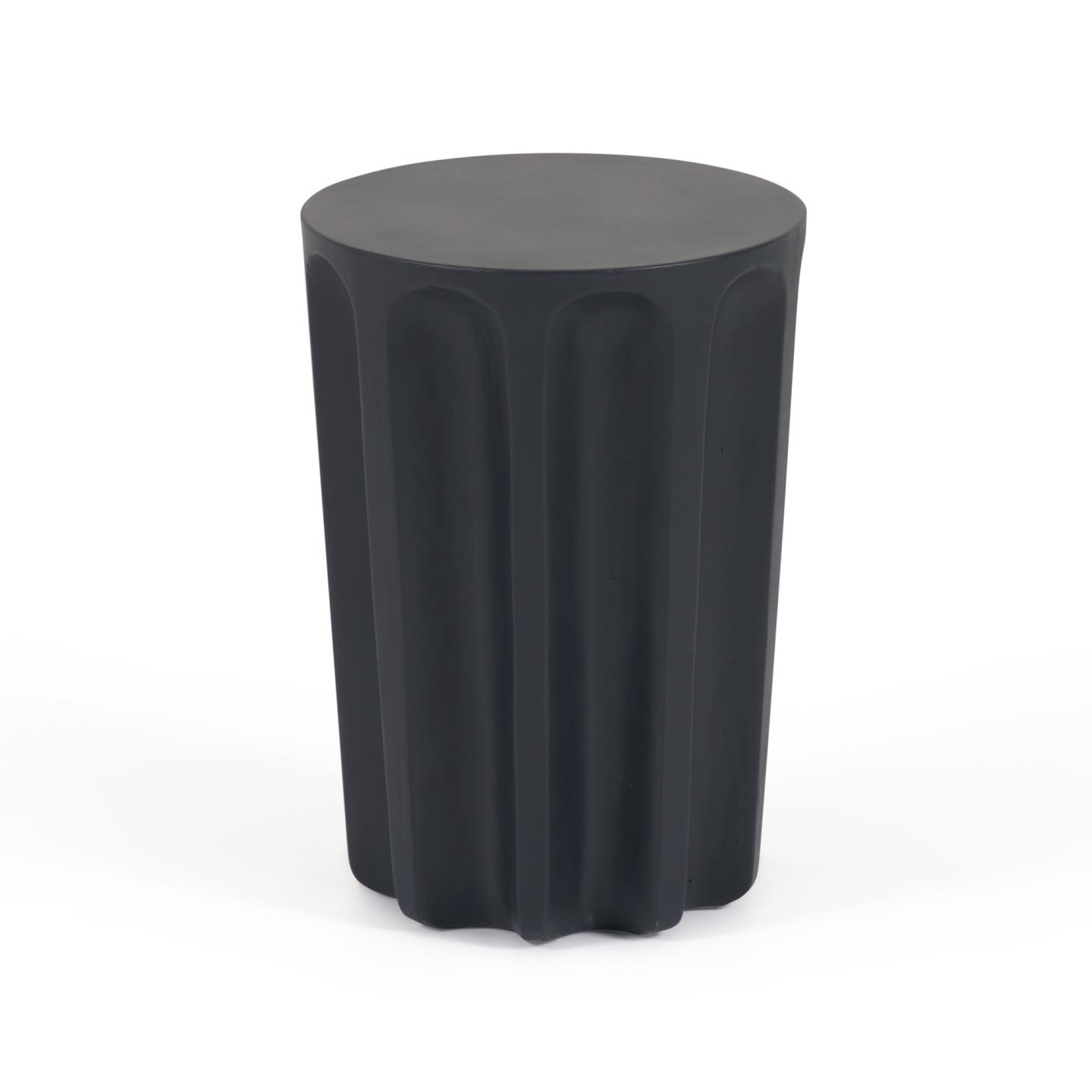 Kave Home - Vilandra runder Outdoor Beistelltisch aus Zement mit schwarzem Finish Ø 32 cm