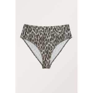Monki Graue Bikinihose mit Leopardenmuster und hohem Bund Graues, Bikini-Unterteil in Größe S. Farbe: Grey leopard