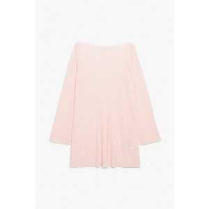 Monki Langärmeliges Tunika-Minikleid mit Falten Hellrosa, Alltagskleider in Größe XL. Farbe: Light pink