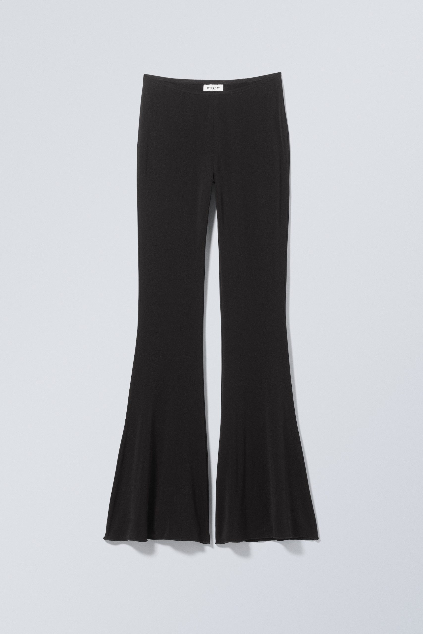 Weekday Ausgestellte Jersey-Hose Mina Schwarz, Chinohosen in Größe S. Farbe: Black