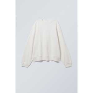 Weekday Boxy Sweatshirt Paula Weiß, Hoodies in Größe XL. Farbe: White