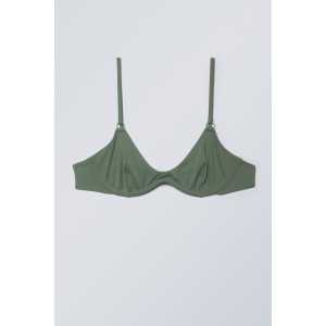 Weekday Bügel-Bikinioberteil Salbeigrün, Bikini-Oberteil in Größe S. Farbe: Sage green