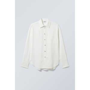 Weekday Lockeres Hemd aus Leinenmix Weiß, Freizeithemden in Größe M. Farbe: White