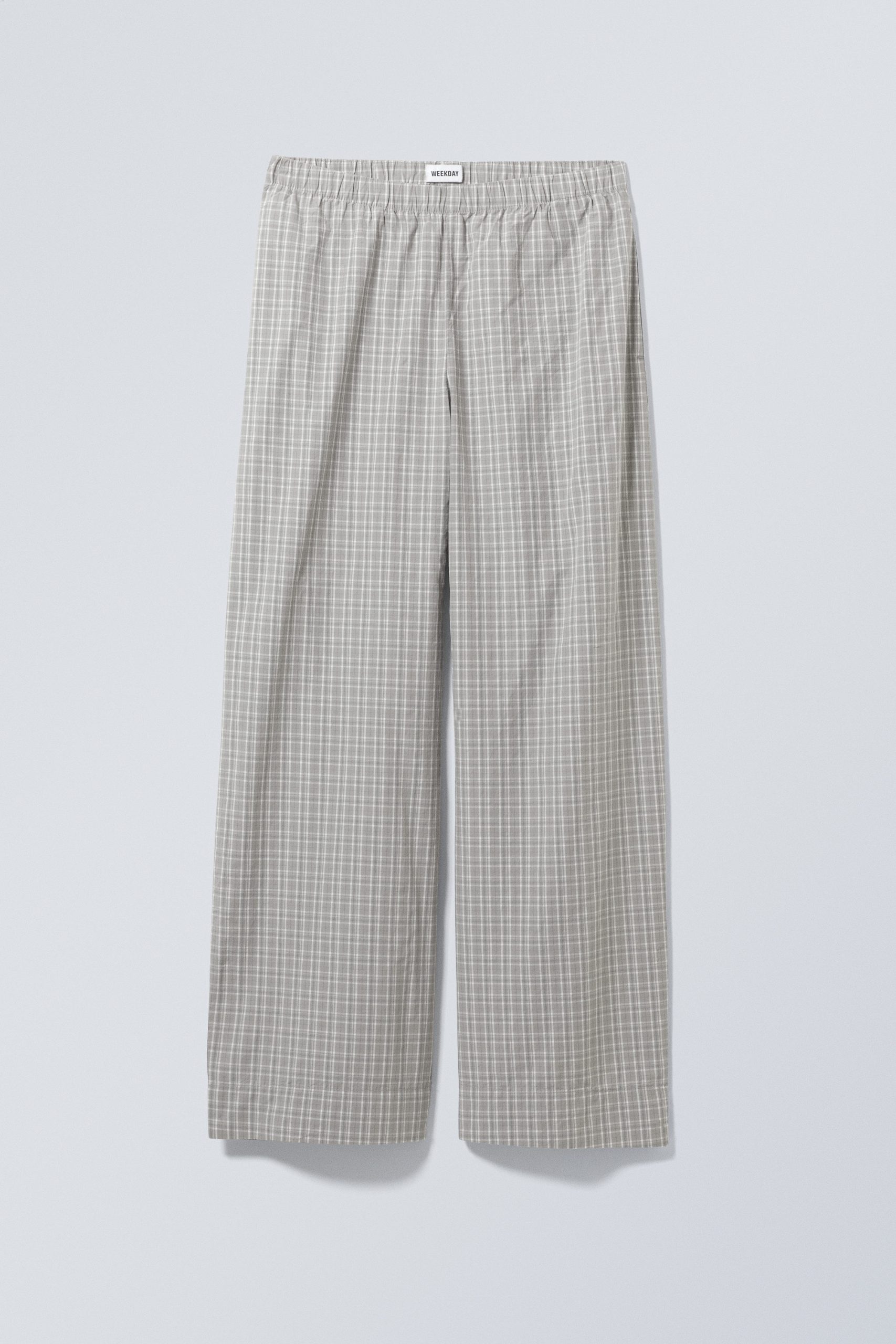 Weekday Relaxte Pyjama-Hose aus Baumwolle Graues Karo, Pyjama-Hosen in Größe XS. Farbe: Grey check