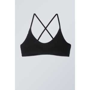 Weekday Strukturiertes Bikinitop Schwarz, Bikini-Oberteil in Größe S. Farbe: Black