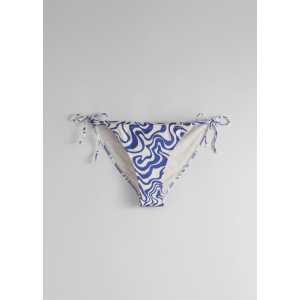 & Other Stories Bikinihose mit Schleifen Blau/Weißer Print, Bikini-Unterteil in Größe 40. Farbe: Blue/white print