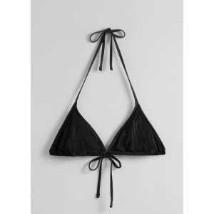 & Other Stories Triangel-Bikinioberteil mit Falten Schwarz, Bikini-Oberteil in Größe 44. Farbe: Black