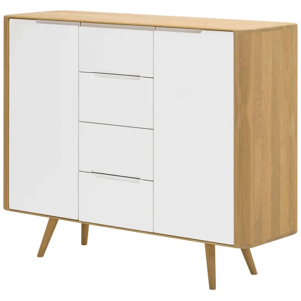 Sideboard - Höhe 110 cm 135cm Braun/Weiß