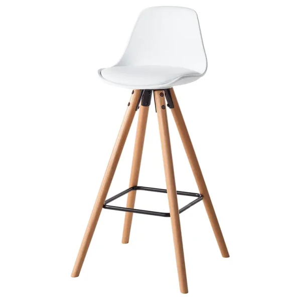 Barstuhl Langford 39 x 98 x 39cm Einzelstuhl Weiß