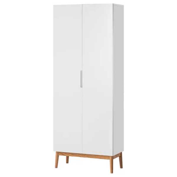 Garderobenschrank 76 x 193 x 37cm Weiß/Weiß