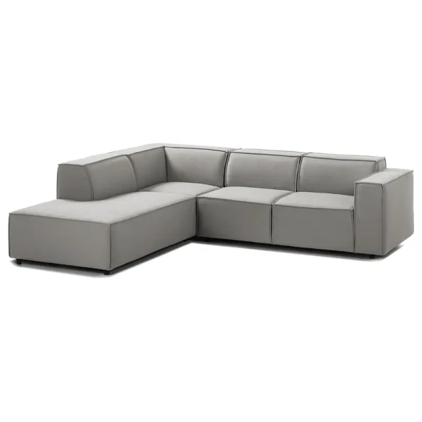 Ecksofa KINX mit Ottomane Grau Webstoff Osta 260 x 70 x 234cm Ottomane davorstehend links Keine Funktion Modern
