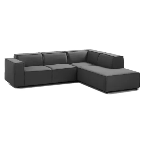 Ecksofa KINX mit Ottomane Grau Webstoff Osta 260 x 70 x 234cm Ottomane davorstehend rechts Keine Funktion Modern
