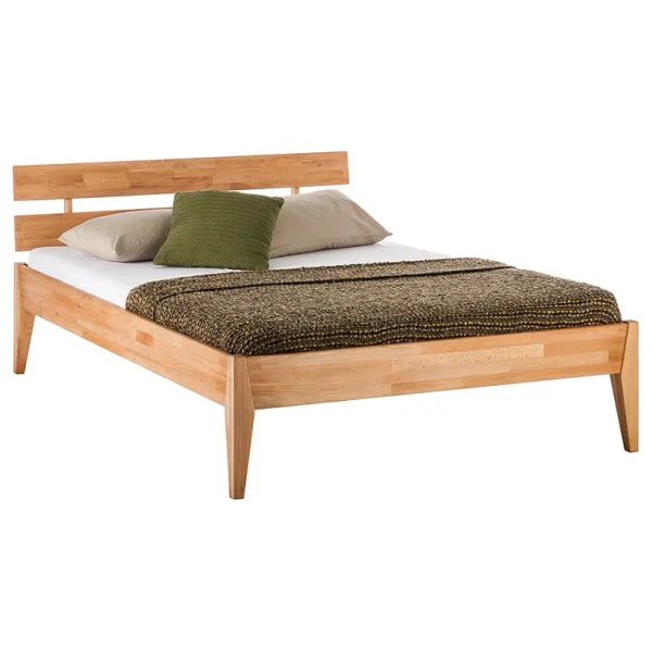 Massivholzbett JillWOOD 140 x 200cm Massivholz Kernbuche, geölt Braun/Beige Kernbuche