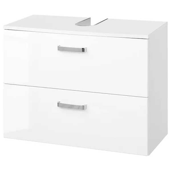 Waschbeckenunterschrank I 70cm Weiß/Hochglanz Weiß/Weiß