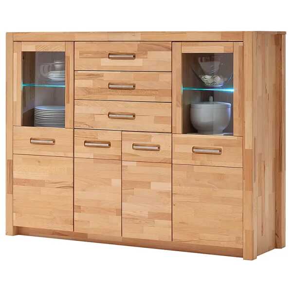 Highboard II 163 x 122 x 40cm Braun/Kernbuche