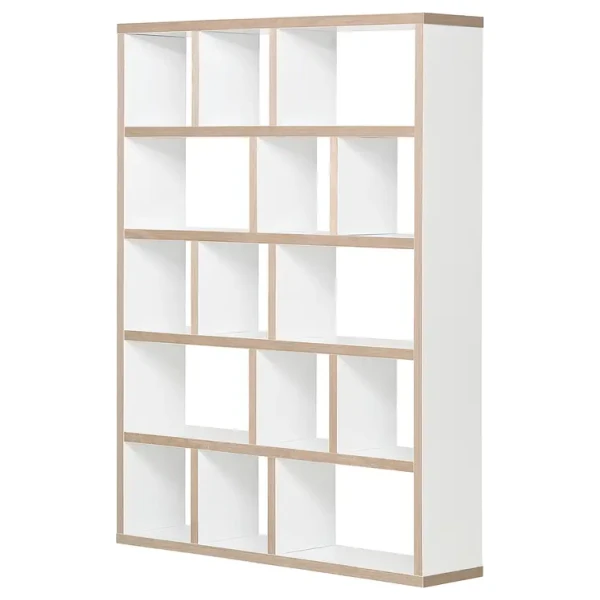 Regal MDF Mitteldichte Holzfaserplatte , furniert & lackiert Weiß/Weiß/Hellbraun 150 x 198cm