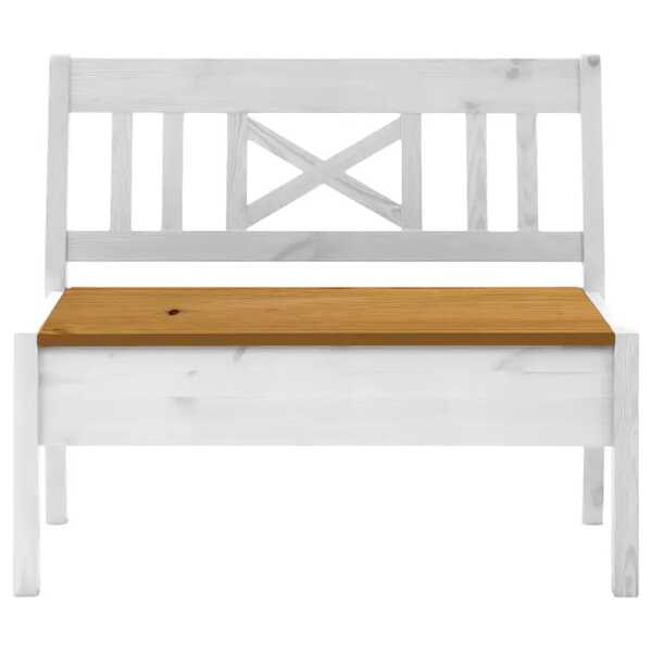 Sitzbank Fjord I 105cm Braun/Weiß/Kiefer Weiß/Kiefer Laugenfarbig
