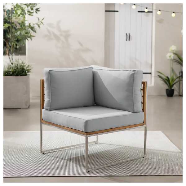 Loungeecke 70 x 74 x 70cm Braun/Grau/Hellgrau