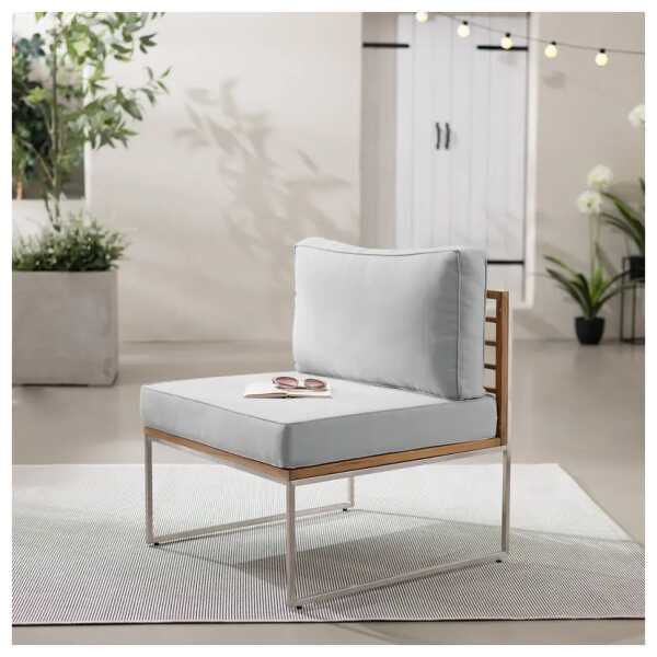 Loungesessel 70 x 74 x 70cm Braun/Grau/Hellgrau