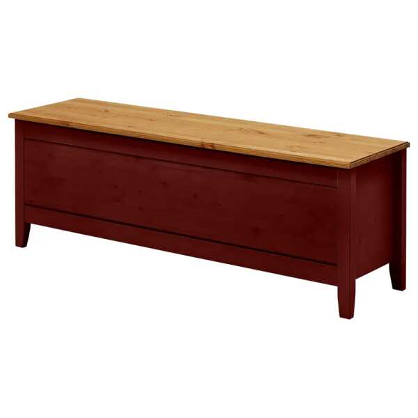 Betttruhe Cenan 136 x 47 x 38cm Rot/Braun/Kiefer Rot/Kiefer Laugenfarbig