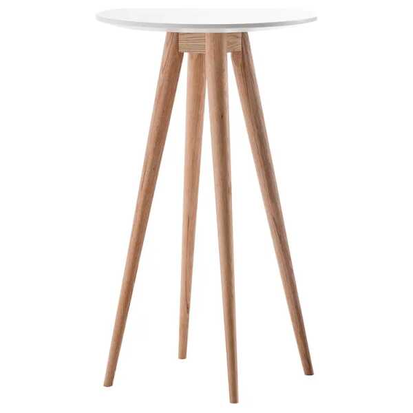 Bartisch Ø 60cm Holz/Weiß