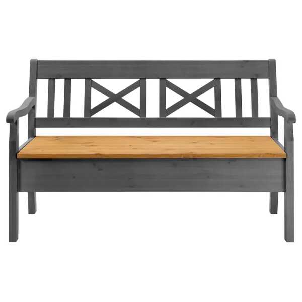 Sitzbank II 148 x 93 x 46cm Braun/Kiefer Grau/Kiefer Laugenfarbig