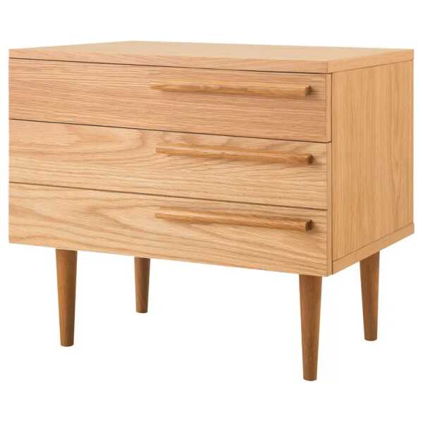Nachtkommode MIDCENTURY 55 x 50 x 40cm Ausrichtung rechts Beige