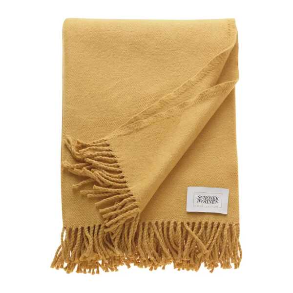 Plaid SW-Basics 140 x 200cm Gold/Honig Mischgewebe