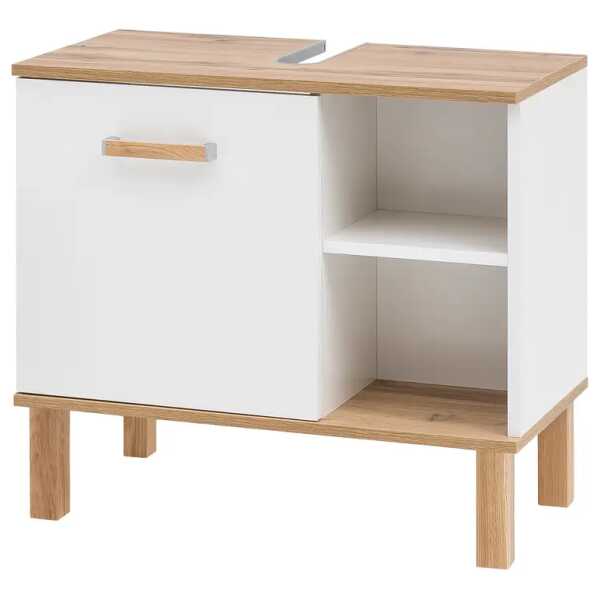 Waschbeckenunterschrank 65 x 60 x 35cm Weiß/Weiß