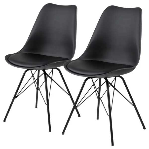 Esszimmerstuhl Bonito 2er Set 49 x 86 x 54cm 2er Set Schwarz/Schwarz