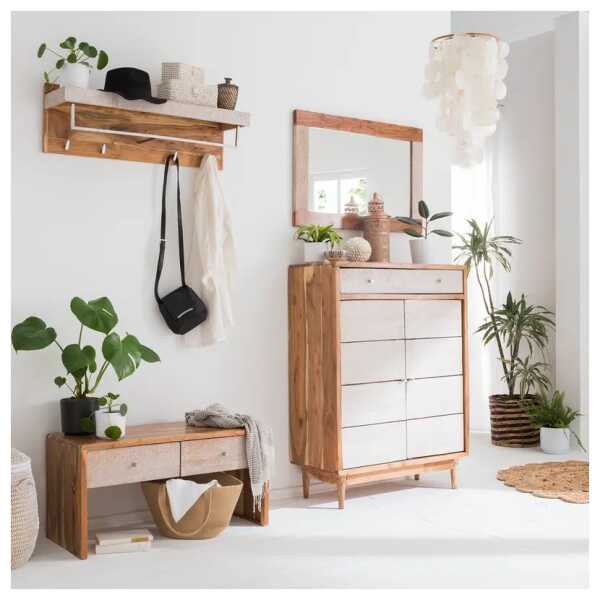 Garderobenset III 4-teilig 200 x 190 x 40cm Braun