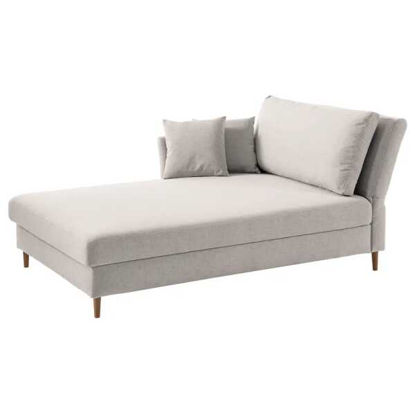 Recamiere Hillarys II Grau/Platin Webstoff 110cm Ausrichtung rechts Skandi