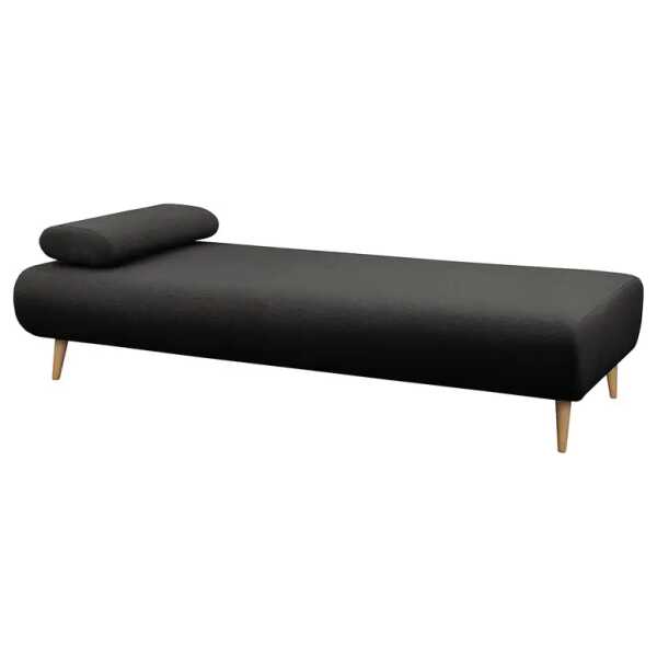 Relaxliege Bockel Schwarz/Schwarz Flachgewebe 200 x 44 x 90cm