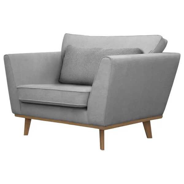 Sessel Lauwe I Grau/Grau Webstoff ohne Hocker 112 x 84 x 92cm