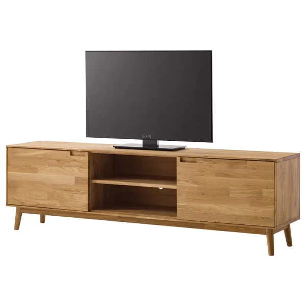 Massives TV-Lowboard Eiche Massivholz Eiche, geölt Braun 180 x 54 x 39cm