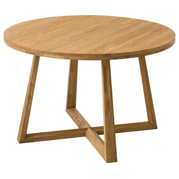 Massiver Esstisch VOKSA Ø 120cm Braun