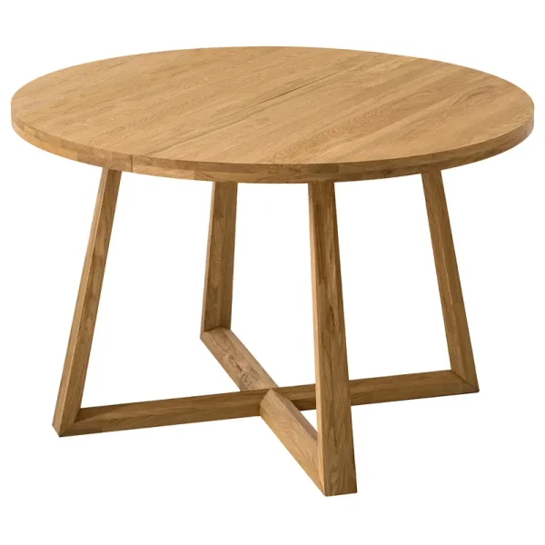 Massiver Esstisch VOKSA Ø 120cm Braun