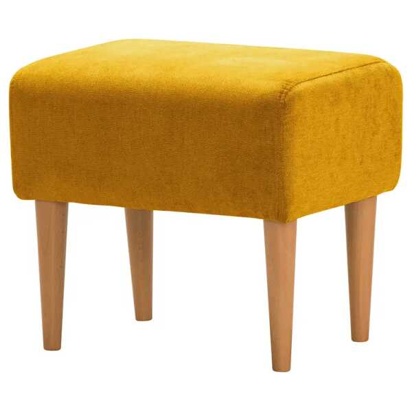 Polsterhocker Oldbury I 49 x 44 x 37cm Gelb/Maisgelb Webstoff Lito: Maisgelb