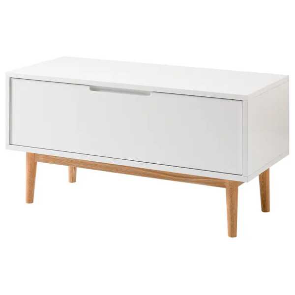 Garderobenbank 95 x 49 x 40cm Weiß/Weiß