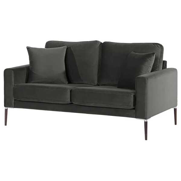 2-Sitzer Sofa Grau/Dunkelgrau Samt Ravi 154 x 83 x 90cm Skandi
