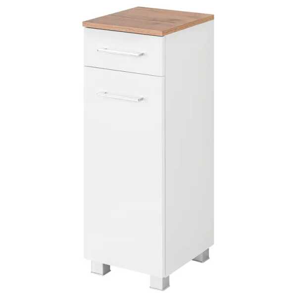 Unterschrank 30 x 84 x 35cm Weiß/Weiß