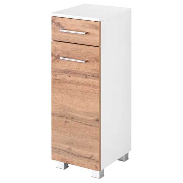 Unterschrank 30 x 84 x 35cm Multicolor/Wotaneiche Dekor/Weiß