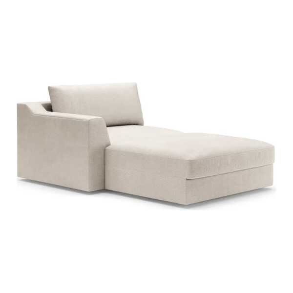 Recamiere Beige/Kaschmir Webstoff Palila 139 x 90 x 199cm Armlehne davorstehend links Modern