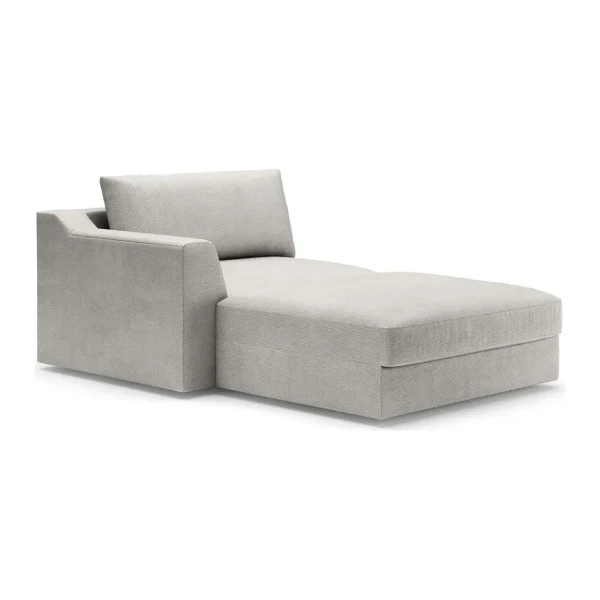 Recamiere Grau/Platingrau Webstoff Palila 139 x 90 x 199cm Armlehne davorstehend links Modern