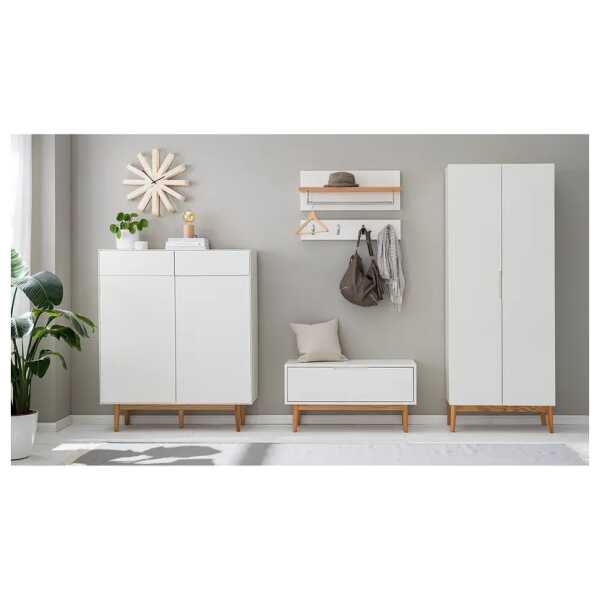 Garderobenset 5-teilig Kombi A 301 x 193 x 40cm Weiß/Weiß
