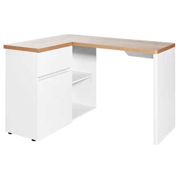 Eckschreibtisch 90 x 76 x 117cm Weiß