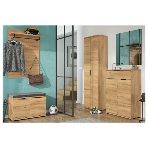 Garderobenset I 5-teilig 209 x 199 x 37cm Braun